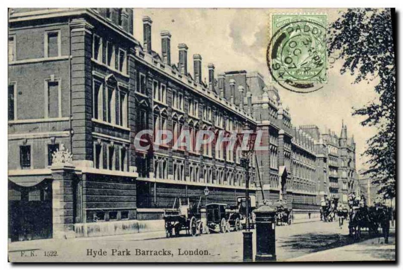 Postcard Old London Hyde Park Barracks