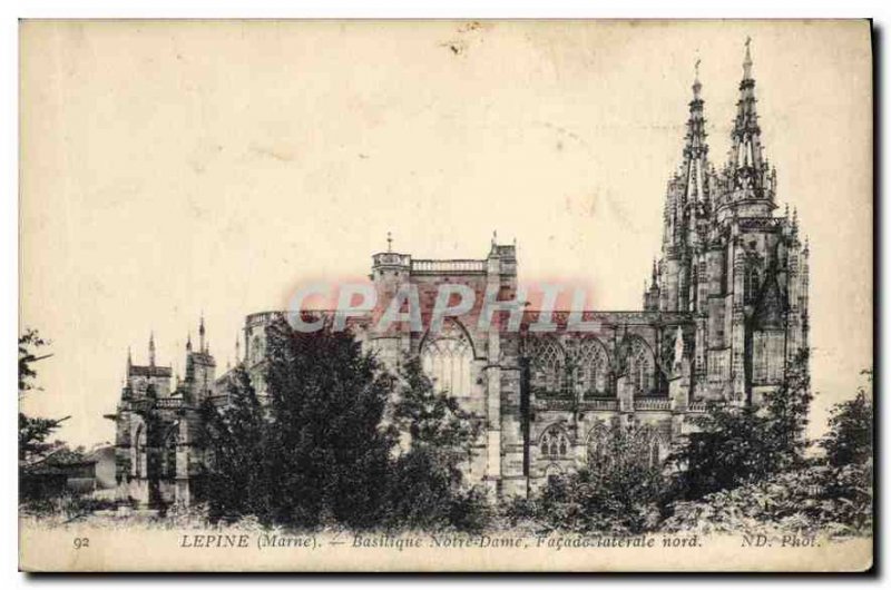 Old Postcard Lepine Marne Notre Dame Facade North Side
