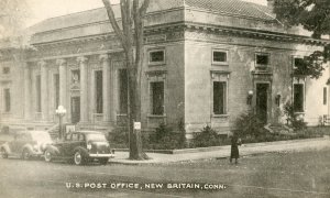 Postcard Early View of U.S. Post Office in New Britain, CT.   L3