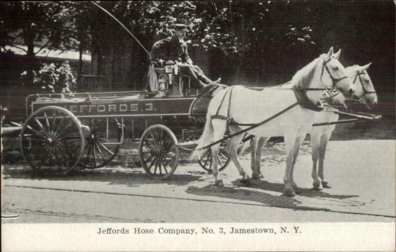 Jamestown NY Fire Dept c1910 Postcard #3 JEFFORDS HOSE CO Exc Cond