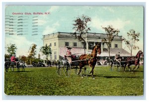 1910 Horse Carriage Country Club Buffalo New York NY Posted Antique Postcard