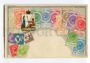 3042584 SOUTH AUSTRALIA stamp & ARMS on Vintage postcard