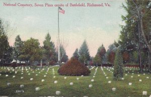 Richmond VA, National Cemetery, Seven Pines Civil War Battlefield, 1913, Flag