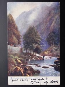 North Wales: PASS OF ABERGLASLYN c1904 Art by S.W.Hayes by R.Tuck & Sons