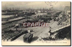 Postcard Old Marseille on the Joliette Basins