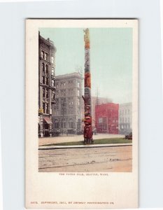 Postcard The Totem Pole, Seattle, Washington