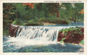Little Niagara Falls Platt National Park Sulphur Oklahoma Linen Postcard