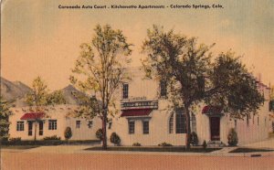 Postcard Coronado Auto Court Kitchenette Apartments Colorado Springs CO