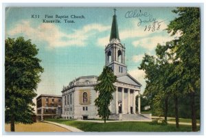 c1940 First Baptist Church Chapel Exterior Knoxville Tennessee Vintage Postcard