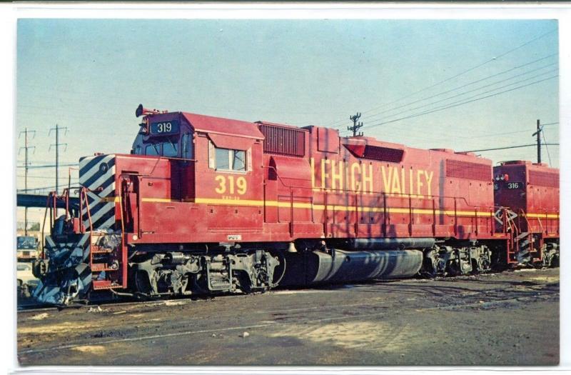 Lehigh Valley 319 Electro GP 38-2 Railroad Train Newark New Jersey postcard