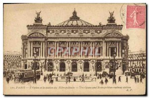 Postcard Old Paris Opera and the Metropolitan Station