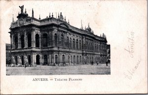 Belgium Anvers Theatre Flamand Antwerp Vintage Postcard 04.35