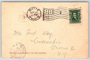 1906 Butte  Montana  Federal Building and Post Office  Postcard