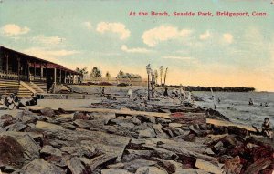 Bridgeport Connecticut Seaside Park At the Beach Vintage Postcard AA63946