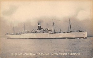 S.S Manchuria  Leaving New York Harbor S.S Manchuria , Panama Pacific Line Vi...