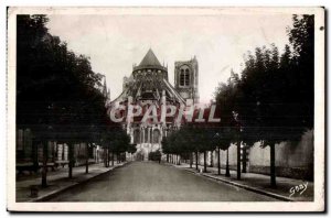 Old Postcard Bourges apse the Cathedral and Boulevard de Strasbourg