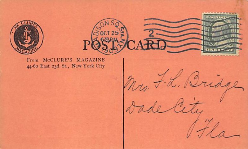 McClure's Magazine New York City, USA Advertising 1909 stains on front