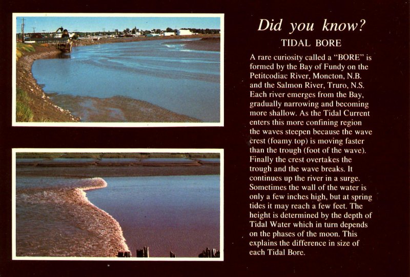 Canada - New Brunswick. Moncton, Tidal Bore