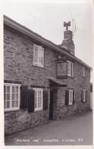 Dolphin Inn Kingston Upon Thames Devon Real Photo Postcard