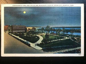 Vintage Postcard 1947 Confederate Park Mississippi River Memphis Tennessee