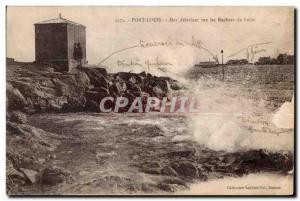 Old Postcard Port Louis sea breaking on the rocks of Lohic