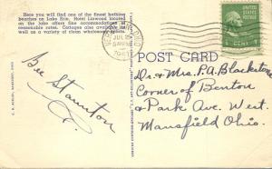 Bathing Beach on Lake Erie - Linwood Park, Vermilion, Ohio - pm 1951 - Linen