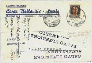 ITALY RSI: postal history - CARD from SACILE 1943-