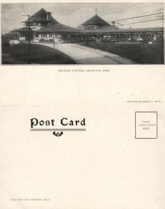 BROCKTON MA RAILWAY STATION UNDIVIDED ANTIQUE POSTCARD RAILROAD DEPOT