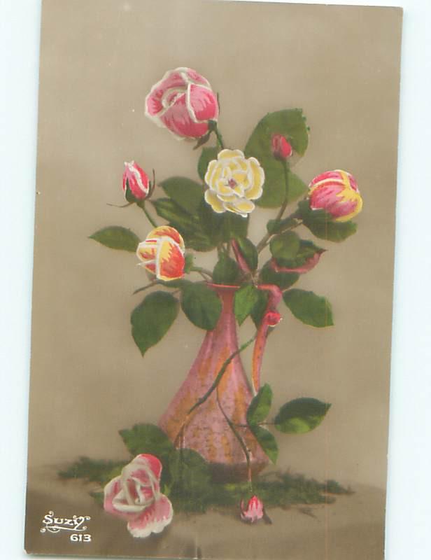 tinted rppc c1910 BEAUTIFUL FLOWERS AC9072