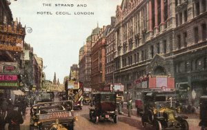 Vintage Postcard The Strand London's Busiest Thoroughfares Connecting Trafalgar