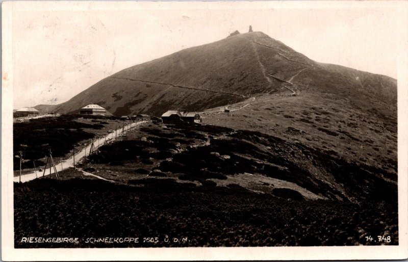 Czech Republic Riesengebirge Schneekoppe Sněžka Poland RPPC C027 