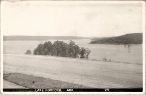 AR Lake Norfolk from The Road Arkansas RPPC Postcard Y16
