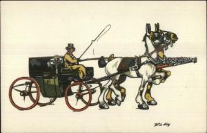 Biscuits Chollet Geneve Hansom Cab & Driver - Wide May Old Postcard