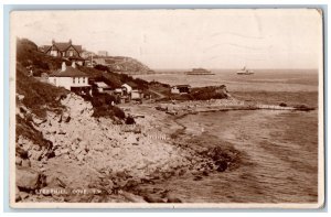 Isle of Wight Postcard Steephill Cove Boat Landing 1935 Posted RPPC Photo