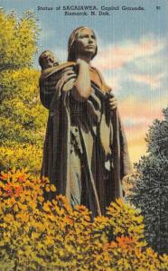 BISMARCK, ND North Dakota  SACAJAWEA & Baby STATUE~Capitol Grounds   Postcard