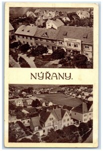 c1940's Nyrany Building Multiview Plzeň Czech Republic Vintage Postcard