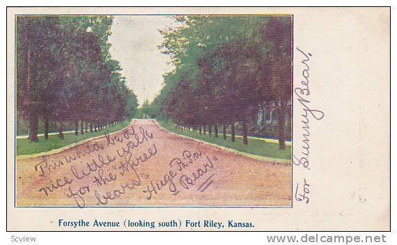 Forsythe Avenue (looking south) Fort Riley, Kansas, 10-20s