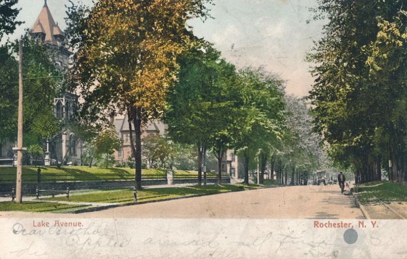 Rochester NY, New York - Scene on Lake Avenue - pm 1907 - UDB