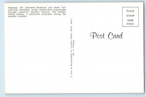 c1960 West Yellowstone Montana Vintage Postcard Bozeman Gallatin Canyon Air View