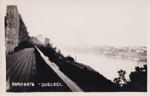 Quebec Ramparts Canada Old Real Photo Postcard