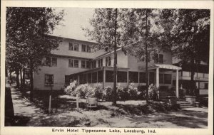 Leesburg Indiana Ervin Hotel Tippacanoe Lake c1920s Postcard