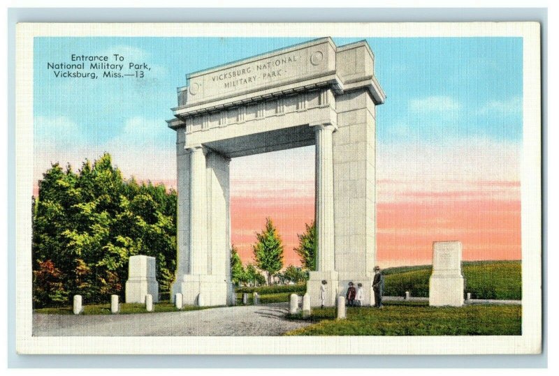 C.1910 Entrance Arch National Military Park Vicksburg MS Vintage Postcard F96 