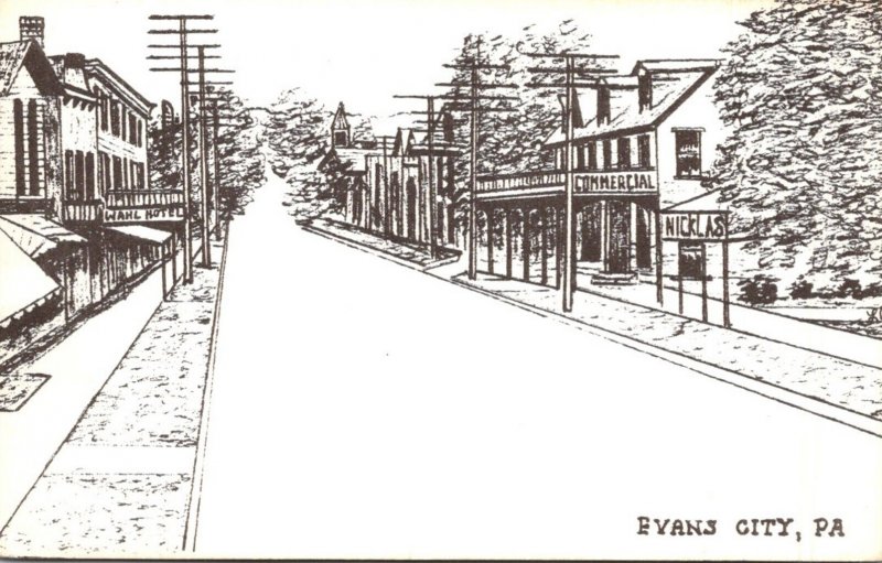 Pennsylvania Evans City Main Street Circa 1909