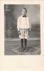 YOUNG BOY-STYLISH PERIOD CLOTHING~1910s REAL PHOTO POSTCARD