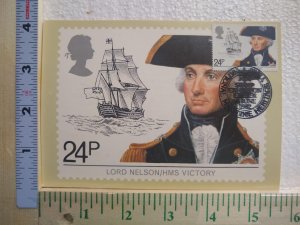 Postcard Lord Nelson/HMS Victory 24p Stamp 