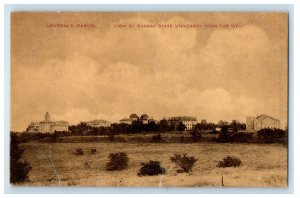 1909 View of Kansas State University from West, Lawrence Kansas KS Postcard 