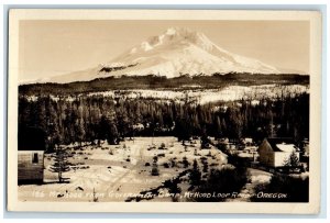 1934 Mt. Hood From Government Camp Mt. Loop Road Oregon OR RPPC Photo Postcard