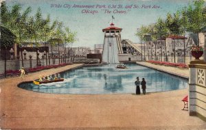 c.'11, White City Amusement Park, The Chutes, Msg, Chicago, IL  Old Postcard