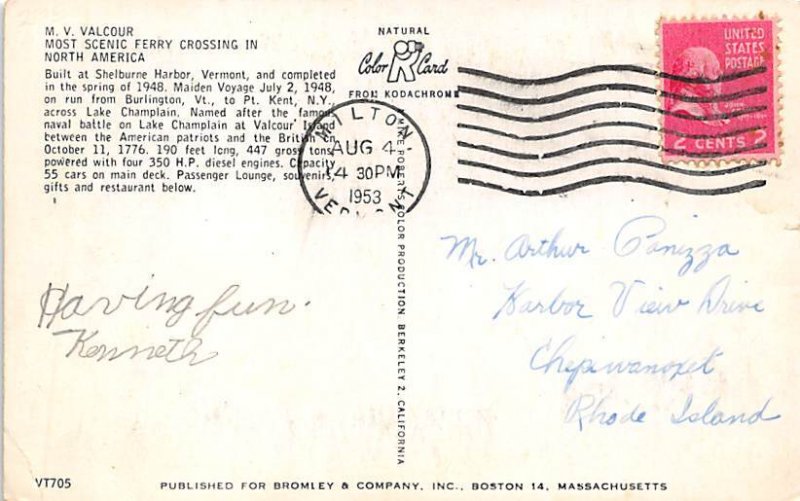 MV Valcour Ferry Boat Ship 