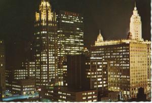 Chicago Illinois IL Sheraton Tribune Tower Equitable Apollo Savings Postcard D30